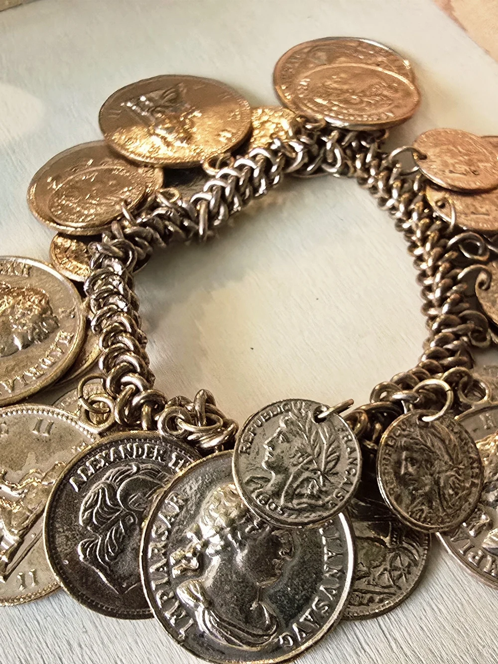 Gold Coin Charm Bracelet - Women Jewelry